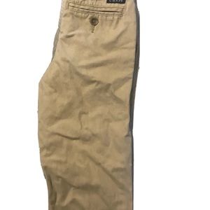 EUC Chaps Boys 100% Cotton Adjustable Waist Khaki Pants Size 4 Chaps Pants Dress